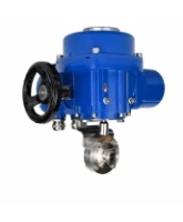 Затвор дисковый поворотный DN.ru WBV3131E-2W-C-H Ду50 Ру10 кламповый, корпус - пищевая нержавеющая сталь 304, уплотнение - EPDM, с электроприводом QT-N-005M-O2-220VAC-У1 с моментной муфтой и штурвалом