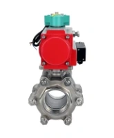 Кран шаровой DN.ru BV3232P(3pc)-FP-SW-ISO-H Ду80 Ру63 полнопроходной, корпус - нержавеющая сталь SS316, под приварку, с пневмоприводом PA-DA-105, пневмораспределителем 4M310-08 AC220V, магнитным переключателем ALS200D