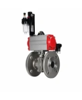 Кран шаровой DN.ru BV3232P(2pc)-FP-F-ISO-H Ду150 Ру16, 24х24, полнопроходной фланцевый, корпус - нержавеющая сталь SS316, уплотнение - PTFE, с пневмоприводом PA-DA-140, пневмораспределителем 4M320-08 AC220V и БПВ AFC2000