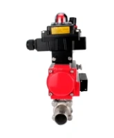 Кран шаровой DN.ru BV3232P(3pc)-FP-W-ISO-H LONG Ду32 Ру40 полнопроходной, корпус - нержавеющая сталь 316, уплотнение - PTFE, под приварку, с пневмоприводом DN.ru PA-SA-083, пневмораспределителем 4M310-08 AC220V, БКВ APL-410N EX и БПВ AFC2000