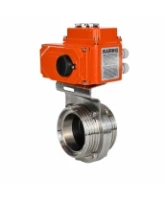 Затвор дисковый поворотный DN.ru WBV3131E-2W-T-H Ду100 Ру10 резьбовой, корпус - пищевая нержавеющая сталь 304, уплотнение - EPDM, с электроприводом QT-N-003EM-O1-220VAC-У1 HARK