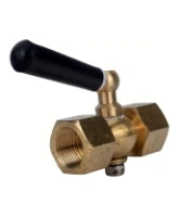 Кран запорный для манометра DN.ru BVPG0000P-3WT-T-H ВР/НР G1/2″-М20х1.5 Ду15 Ру25 трехходовой, резьбовой, корпус - латунь HPb57-3, шар - латунь HPb57-3, уплотнение - PTFE, с рукояткой