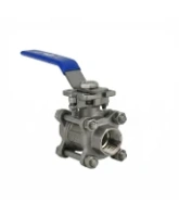 Кран шаровой DN.ru BV3232P(3pc)-FP-T-ISO-H 1 1/2″ Ду40 Ру40 полнопроходной, нержавеющая сталь AISI 316, резьбовой, с ISO фланцем и рукояткой