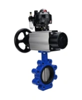 Затвор дисковый поворотный DN.ru WBV1631E-2W-Fb-H Ду125 Ру16 LUG корпус - чугун QT450, диск - нержавеющая сталь 304, уплотнение - EPDM, с пневмоприводом DN.ru PA-DA-105-1, пневмораспределителем 4M310-08 AC220V, БКВ APL-510N EX и БПВ AFC2000