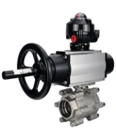 Кран шаровой DN.ru BV3232P(3pc)-FP-SW-ISO-H Ду100 Ру63 полнопроходной, корпус - нержавеющая сталь SS316, под приварку, с пневмоприводом PA-DA-105-1, пневмораспределителем 4M310-08 DC24V, БКВ APL-510N EX