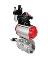 Кран шаровой DN.ru BV3232P(4pc)-SP-3WL-T-ISO-H Ду100 Ру40, стандартнопроходной, корпус - нержавеющая сталь 316, уплотнение - PTFE, внутренняя резьба, с пневмоприводом PA-DA-083, пневмораспределителем 4V320-08 AC220V, БКВ APL-210N, БПВ AFC2000