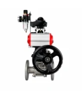 Кран шаровой DN.ru BV3131P(3pc)-FP-F-ISO-H Ду100 Ру16 полнопроходной, фланцевый, корпус - нерж.сталь 304, PTFE, 22х22, WDVF, с пневмоприводом PA-DA-105, пн.распределителем 4M320-08 AC220V, БКВ APL-210N, ручным дублером MON3-700-T38-ISO и БПВ AFC2000