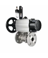 Кран шаровой DN.ru BV3131P(3pc)-FP-F-ISO-H Ду100 Ру16 полнопроходной, фланцевый, корпус - нержавеющая сталь 304, PTFE, 22х22, WDVF, с пневмоприводом PA-DA-105-1, пневмораспределителем 4M320-08 AC220V и БПВ AFC2000