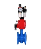 Затвор дисковый поворотный DN.ru WBV1313E-2W-F-H Ду100 Ру16 фланцевый, корпус - чугун GGG40, диск - чугун GGG40, уплотнение - EPDM, с пневмоприводом DN.ru PA-DA-105, пневмораспределителем DN.ru 4M310-08 AC220V и БПВ DN.ru AFC2000