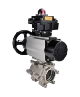 Кран шаровой DN.ru BV3232P(3pc)-FP-SW-ISO-H Ду100 Ру63 полнопроходной, корпус - нержавеющая сталь SS316, под приварку, с пневмоприводом PA-DA-105-1, пневмораспределителем 4M310-08 DC24V, БКВ APL-410N EX