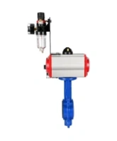 Затвор дисковый поворотный DN.ru WBV1132N-2W-Fb-H Ду125 Ру16, корпус - чугун GG25, диск - нержавеющая сталь 316L, уплотнение - NBR, с пневмоприводом DN.ru PA-SA-140 с возвратными пружинами, пневмораспределителем 4M310-08 AC220V, БПВ AFC2000