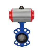Затвор дисковый поворотный DN.ru WBV1413E-2W-Fb-H Ду100 Ру16, корпус - чугун GGG50, диск - чугун GGG40, уплотнение - EPDM, с пневмоприводом DN.ru PA-DA-083 и пневмораспределителем 4M310-08 AC220V
