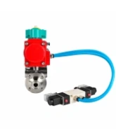 Затвор дисковый поворотный DN.ru WBV3131S-2W-C-H Ду100 Ру10 кламповый, корпус - пищевая нержавеющая сталь 304, уплотнение - Silicon, с пневмоприводом PA-SA-083, пневмораспределителем 4V320-08 AC220V и магнитным переключателем ALS200D
