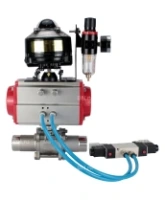 Кран шаровой DN.ru BV3232P(3pc)-FP-W-ISO-H LONG Ду32 Ру40 полнопроходной, корпус - нержавеющая сталь 316, уплотнение - PTFE, под приварку, с пневмоприводом DN.ru PA-SA-083, пневмораспределителем 4V320-08 AC220V, БКВ APL-510N EX и БПВ AFC2000