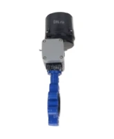 Затвор дисковый поворотный DN.ru WBV1631E-2W-Fb-H Ду125 Ру16 LUG межфланцевый, корпус - чугун QT450, диск - нержавеющая сталь AISI 304, уплотнение - EPDM, с электроприводом четвертьоборотным DN.ru QTSA-N-014EM-O0-220VAC с пружинным возвратом