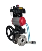 Кран шаровой DN.ru BV3232P(2pc)-FP-F-ISO-H Ду65 Ру16, фланцевый, полнопроходной, нержавеющая сталь SS316, PTFE, с пневмоприводом PA-DA-083, пневмораспределителем 4V320-08 AC220V, БКВ APL-410N Ex, ручным дублером MON2-450-T28-ISO, БПВ AFC2000