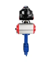 Затвор дисковый поворотный DN.ru WBV1432E-2W-Fb-H Ду100 Ру16, корпус - чугун GGG50, диск - нержавеющая сталь 316L, уплотнение - EPDM, с пневмоприводом DN.ru PA-DA-083 двойного действия, пневмораспределителем 4M310-08 AC220V, БКВ APL-510N-EX