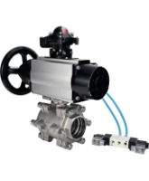 Кран шаровой DN.ru BV3232P(3pc)-FP-SW-ISO-H Ду100 Ру63 полнопроходной, корпус - нержавеющая сталь SS316, под приварку, с пневмоприводом PA-DA-105-1, пневмораспределителем 4V320-08 AC220V, БКВ APL-210N