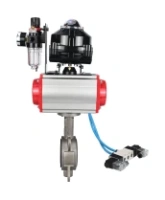 Затвор дисковый поворотный DN.ru WBV3131N-2W-Fb-H Ду65 Ру16, корпус - нержавеющая сталь 304, диск - нержавеющая сталь 304, уплотнение - NBR, с пневмоприводом DN.ru DN.ru PA-SA-105, пневмораспределителем 4V320-08 AC220V, БКВ APL-510N EX и БПВ AFC2000