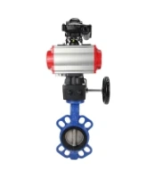 Затвор дисковый поворотный DN.ru WBV1413E-2W-Fb-H Ду150 Ру16, корпус - чугун GGG50, диск - чугун GGG40, EPDM, с пневмоприводом PA-DA-105 двойного действия, пневмораспределителем 4M310-08 AC220V, БКВ APL-210N, ручным дублером MON3-700-T38-ISO