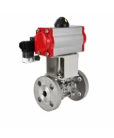 Кран шаровой DN.ru BV3131P(3pc)-FP-F-ISO-H Ду100 Ру16 полнопроходной, фланцевый, корпус - нержавеющая сталь 304, PTFE, 22х22, WDVF, с пневмоприводом PA-DA-105 и пневмораспределителем 4M320-08 AC220V