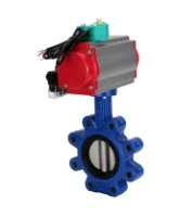 Затвор дисковый поворотный DN.ru WBV1631E-2W-Fb-H Ду100 Ру16 LUG корпус - чугун QT450, диск - нержавеющая сталь 304, уплотнение - EPDM, с пневмоприводом PA-DA-083, пневмораспределителем 4M310-08 AC220V и магнитным переключателем ALS200D