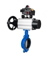 Затвор дисковый поворотный DN.ru WBV1132N-2W-Fb-H Ду125 Ру16, корпус - чугун GG25, диск - нержавеющая сталь 316L, уплотнение - NBR, с пневмоприводом DN.ru PA-DA-105-1 двойного действия, пневмораспределителем 4M310-08 AC220V, БКВ APL-410N EX
