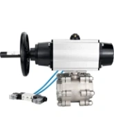 Кран шаровой DN.ru BV3232P(3pc)-FP-SW-ISO-H Ду100 Ру63 полнопроходной, корпус - нержавеющая сталь SS316, под приварку, с пневмоприводом PA-DA-105-1, пневмораспределителем 4V320-08 AC220V