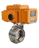 Затвор дисковый поворотный DN.ru WBV3131E-2W-T-H Ду100 Ру10 резьбовой, корпус - пищевая нержавеющая сталь 304, уплотнение - EPDM, с электроприводом QT-N-005EM-A1-220VAC-У1 c датчиком обратной связи и входным управляющим сигналом 4-20мА HARK