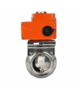 Затвор дисковый поворотный DN.ru WBV3131E-2W-T-H Ду100 Ру10 резьбовой, корпус - пищевая нержавеющая сталь 304, уплотнение - EPDM, с электроприводом QT-N-003EM-O1-220VAC-У1 HARK