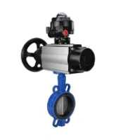 Затвор дисковый поворотный DN.ru WBV1132N-2W-Fb-H Ду125 Ру16, корпус - чугун GG25, диск - нержавеющая сталь 316L, уплотнение - NBR, с пневмоприводом DN.ru PA-DA-105-1 двойного действия, с БКВ APL-510N-EX