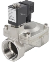 Клапан электромагнитный DN.ru VS431-ET-NC-24VAC 1 1/2″ Ду40 Ру16 пилотного действия двухходовой, корпус - сталь нержавеющая 304, присоединение - внутренняя резьба, уплотнение - EPDM, нормально-закрытый, катушка - 24В AC