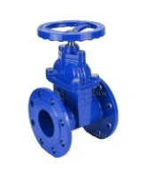 Задвижка клиновая 30ч39р (аналог МЗВ) DN.ru GVWN1414E-2W-F-S blue Ду125 Ру10/16 фланцевая, корпус - чугун GGG50, уплотнение - EPDM, со штурвалом и невыдвижным штоком, цвет - синий
