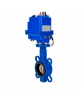 Затвор дисковый поворотный DN.ru WBV3432V-2W-Fb-H Ду50 Ру16, корпус - углеродистая сталь WCB, диск - нержавеющая сталь 316L, уплотнение - VITON, с электроприводом QT-N-003EM-O1-12VDC-У1 blue