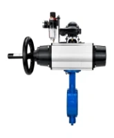 Затвор дисковый поворотный DN.ru WBV1432E-2W-Fb-H Ду150 Ру16, корпус - чугун GGG50, диск - нержавеющая сталь 316L, уплотнение - EPDM, с пневмоприводом DN.ru PA-DA-105-1, пневмораспределителем 4M310-08 DC24V, БКВ APL-210N, БПВ AFC2000