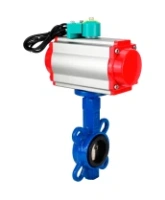 Затвор дисковый поворотный DN.ru WBV1413E-2W-Fb-H Ду100 Ру16 корпус - чугун GGG50, диск - чугун GGG40, уплотнение - EPDM, с пневмоприводом PA-DA-083 и магнитным переключателем ALS200D