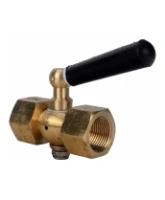 Кран запорный для манометра DN.ru BVPG0000P-3WT-T-H ВР/НР G1/2″-М20х1.5 Ду15 Ру25 трехходовой, резьбовой, корпус - латунь HPb57-3, шар - латунь HPb57-3, уплотнение - PTFE, с рукояткой