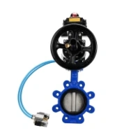 Затвор дисковый поворотный DN.ru WBV1631E-2W-Fb-H Ду125 Ру16 LUG корпус - чугун QT450, диск - нержавеющая сталь 304, уплотнение - EPDM, с пневмоприводом PA-DA-105-1, пневмораспределителем 4V320-10 AC220V и БКВ APL-410N EX