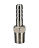Штуцер елочка DN.ru BF31-T-3/4-20 3/4″х20мм Ду20 Ру16 шланговый, корпус - нержавеющая сталь AISI 304 (CF8), присоединение - наружная резьба/штуцер