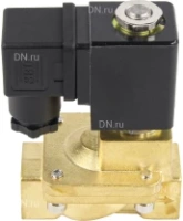 Клапан электромагнитный DN.ru VS400-ET-NC-24VDC 1/2″ Ду15 Ру16, соленоидный двухходовой, корпус - латунь, уплотнение - EPDM, резьбовой, нормально-закрытый, пилотный, катушка - 24В