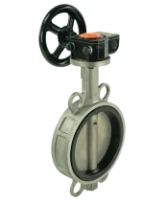 Затвор дисковый поворотный DN.ru 316L-316L-EPDM Ду150 Ру16 межфланцевый, корпус - нержавеющая сталь 316L, диск - нержавеющая сталь 316L, уплотнение - EPDM, с редуктором Pro-Gear X-21-W-200