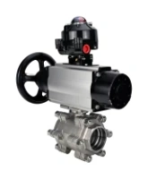 Кран шаровой DN.ru BV3232P(3pc)-FP-SW-ISO-H Ду100 Ру63 полнопроходной, корпус - нержавеющая сталь SS316, под приварку, с пневмоприводом PA-DA-105-1, пневмораспределителем 4M310-08 DC24V, БКВ APL-510N EX