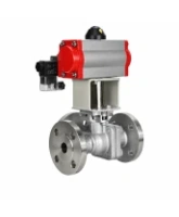 Кран шаровой DN.ru BV3232P(2pc)-FP-3WL-F-ISO-H Ду80 Ру16 HYMT, трехходовой L-тип, полнопроходной, фланцевый, корпус - нержавеющая сталь SS316, с пневмоприводом PA-SA-130 и пневмораспределителем 4M310-08 24В NAMUR