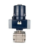 Кран шаровой DN.ru BV3232P(3pc)-FP-SW-ISO-H Ду80 Ру63 полнопроходной, корпус - нержавеющая сталь SS316, под приварку, с 1/4-оборотным электроприводом QTSA-N-014EM-O0-220VAC с пружинным возвратом