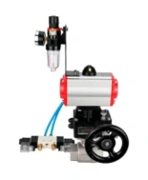 Кран шаровой DN.ru BV3232P(2pc)-FP-T-ISO-H Ду100 Ру40 полнопроходной, внутренняя резьба, нержавеющая сталь 316, уплотнение - PTFE, с пневмоприводом PA-DA-083, пневмораспределителем 4V320-08 AC220V, ручным дублером MON2-450-T28-ISO, БПВ AFC2000