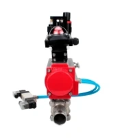Кран шаровой DN.ru BV3232P(3pc)-FP-W-ISO-H LONG Ду32 Ру40 полнопроходной, корпус - нержавеющая сталь 316, уплотнение - PTFE, под приварку, с пневмоприводом DN.ru PA-SA-083, пневмораспределителем 4V320-08 AC220V, БКВ APL-210N и БПВ AFC2000