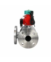 Кран шаровой DN.ru BV3232P(2pc)-FP-3WL-F-ISO-H Ду20 Ру16 HYMT трехходовой L-тип, полнопроходной, фланцевый, корпус - нержавеющая сталь AISI316, с пневмоприводом PA-DA-052, пневмораспределителем 4M320-08 AC220V и магнитным переключателем ALS200D