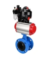 Затвор дисковый поворотный DN.ru WBV1313E-2W-F-H Ду100 Ру16 фланцевый, корпус - чугун GGG40, диск - чугун GGG40, EPDM, с пневмоприводом DN.ru PA-DA-105, пневмораспределителем DN.ru 4M310-08 AC220V, БКВ DN.ru APL-510N EX и БПВ DN.ru AFC2000