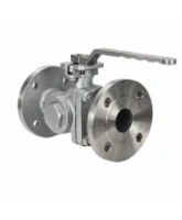 Кран шаровой DN.ru BV3232P(2pc)-FP-3WT-F-ISO-H Ду40 Ру16 HYMT, трехходовой T-тип, полнопроходной, фланцевый, материал корпуса - нержавеющая сталь SS316, с ISO фланцем и рукояткой