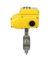 Затвор дисковый поворотный DN.ru WBV3232P-2W-Fb-H Ду65 Ру16, корпус - нержавеющая сталь 316L, диск - нержавеющая сталь 316L, уплотнение - PTFE, с электроприводом DN.ru QT-N-005EM-B1-220VAC-У1 DAR (0-10В)